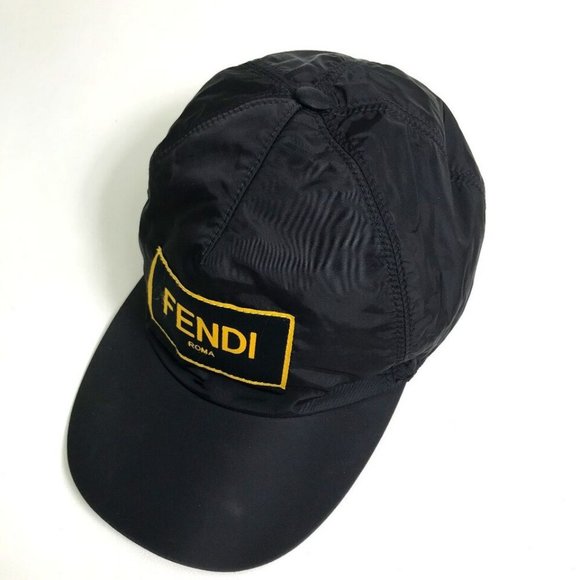 FENDI FXQ768 logo baseball cap Nylon / cotton Black main image 7